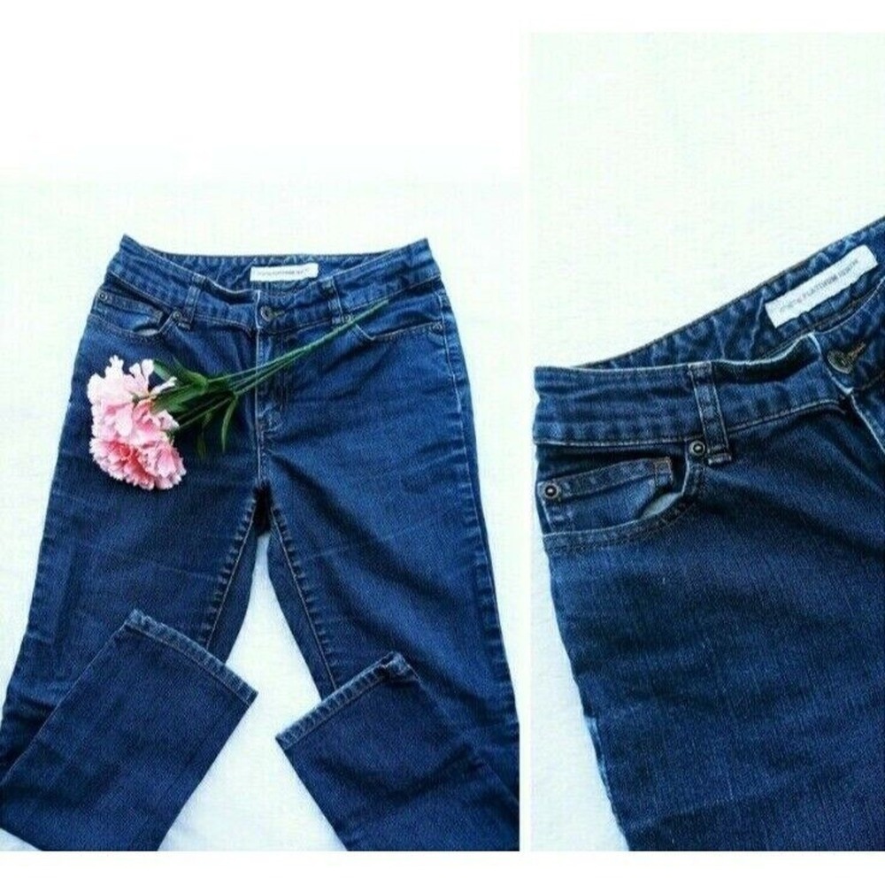 Chicos platinum jeans size 00 Womans Mid Rise Dark Wash Blue Casual